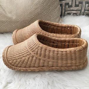 Cottagecore Handcrafted Woven Straw Clogged shoes
